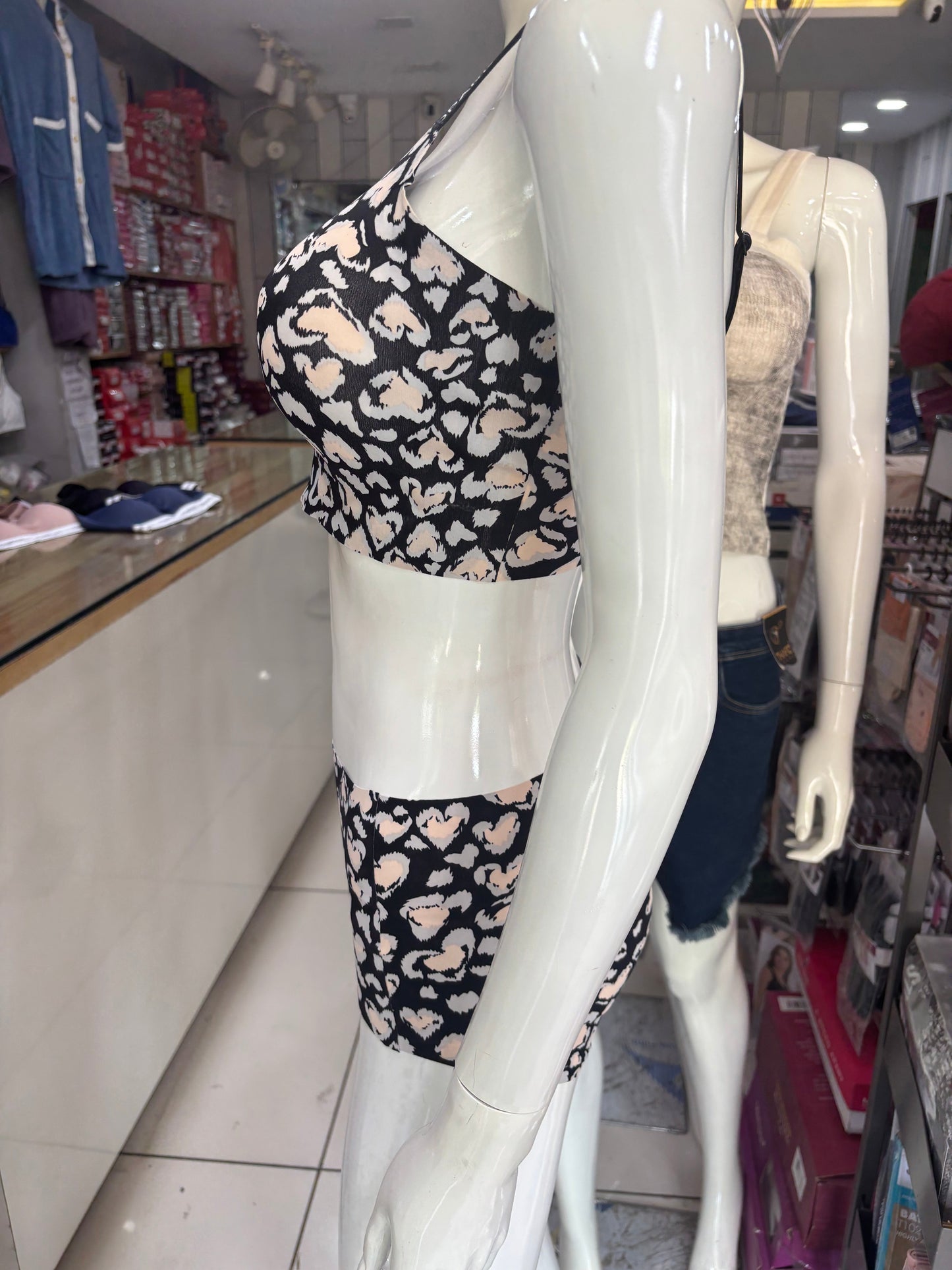 Leopard Print Bra-Panty Set | Modal Fabric | Strappy Design