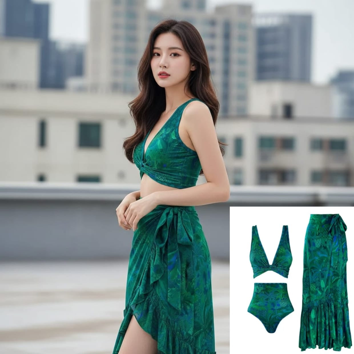 Premium Designer Beachwear & Resortwear Collection – Elegant Swimsuit & Matching Sarong Set