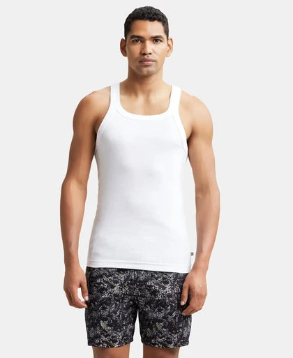 Super Combed Cotton Rib Square Neck Gym Vest