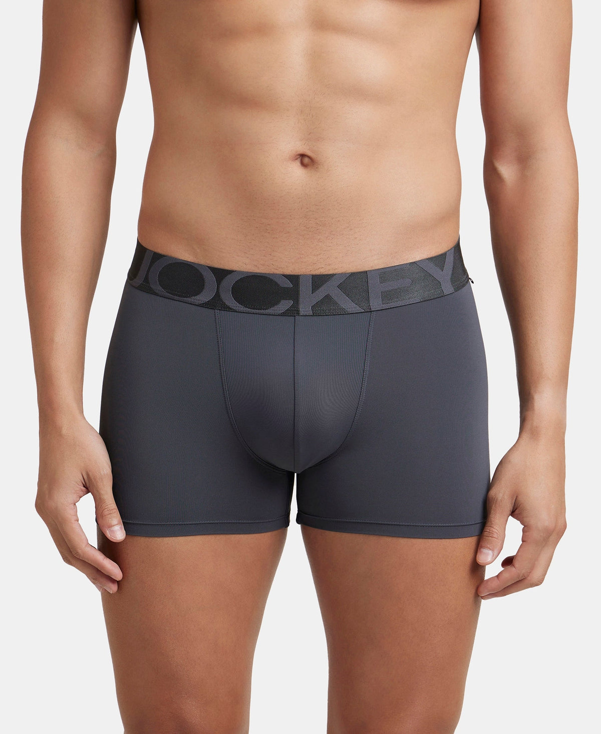 Tactel Microfiber Elastane Stretch Solid Trunk with Moisture Move Properties - Ebony & Navy (Pack of 2)
