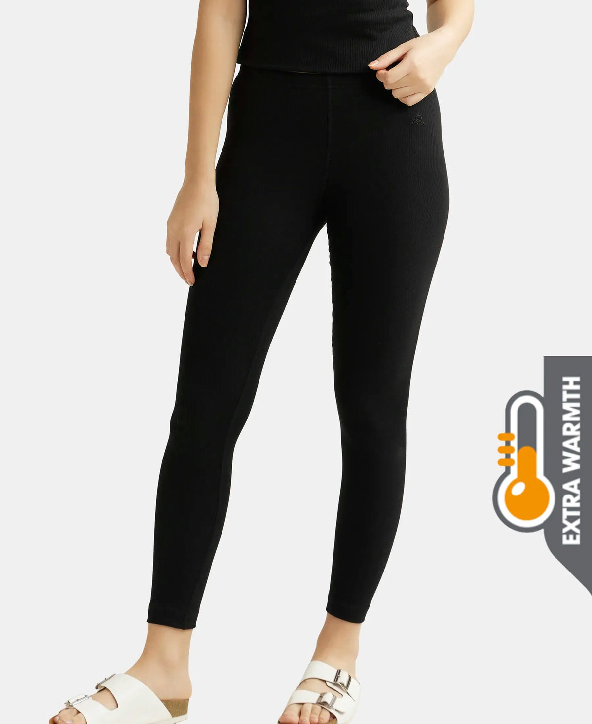 Extra Warmth Super Combed Cotton Rich Thermal Leggings with StayWarm Technology - Black