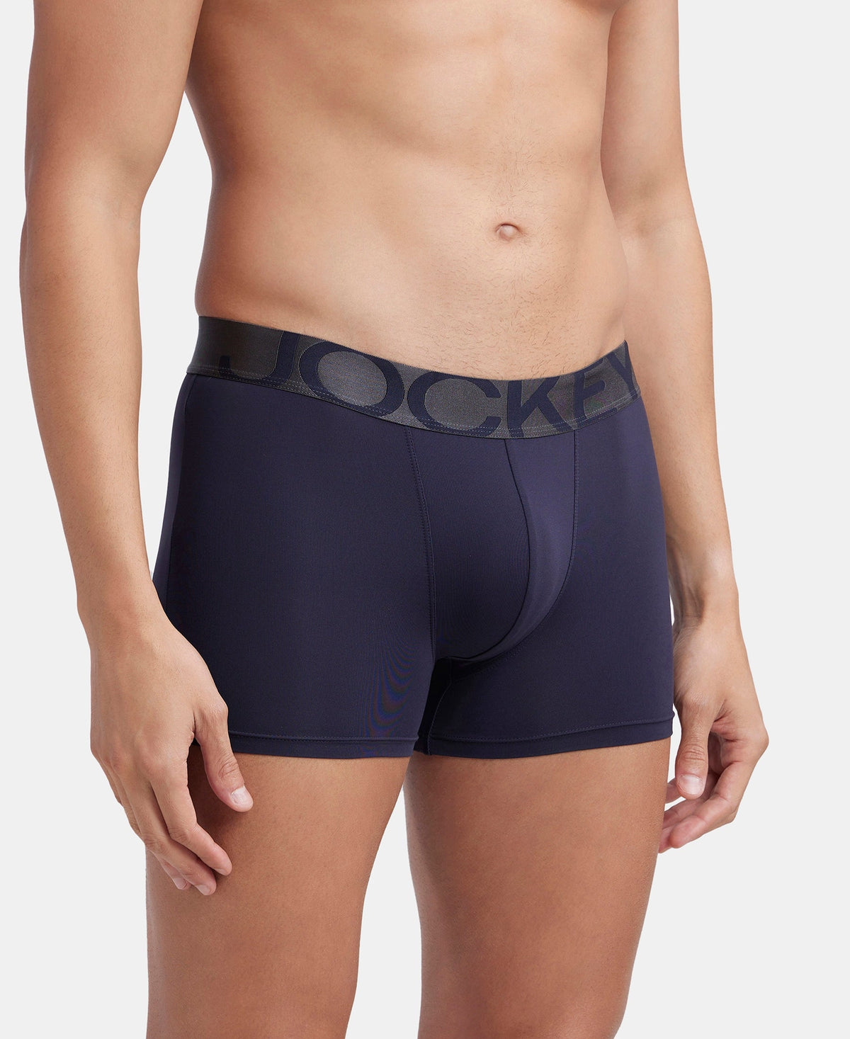 Tactel Microfiber Elastane Stretch Solid Trunk with Moisture Move Properties - Ebony & Navy (Pack of 2)