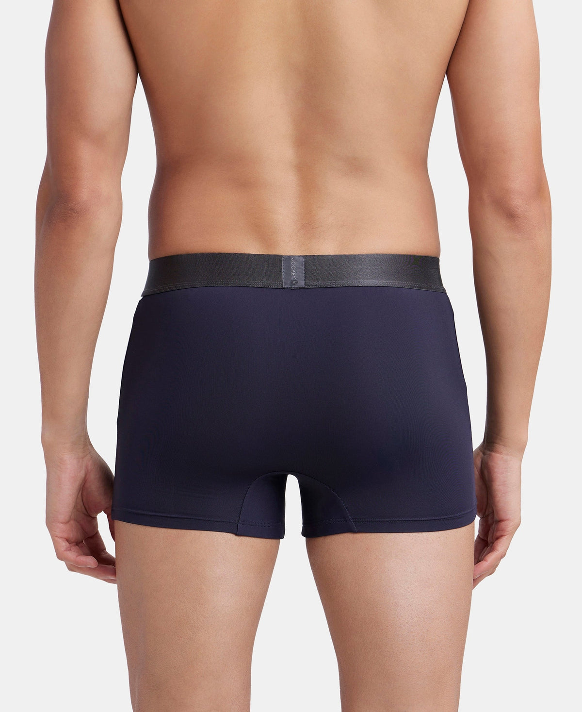 Tactel Microfiber Elastane Stretch Solid Trunk with Moisture Move Properties - Ebony & Navy (Pack of 2)