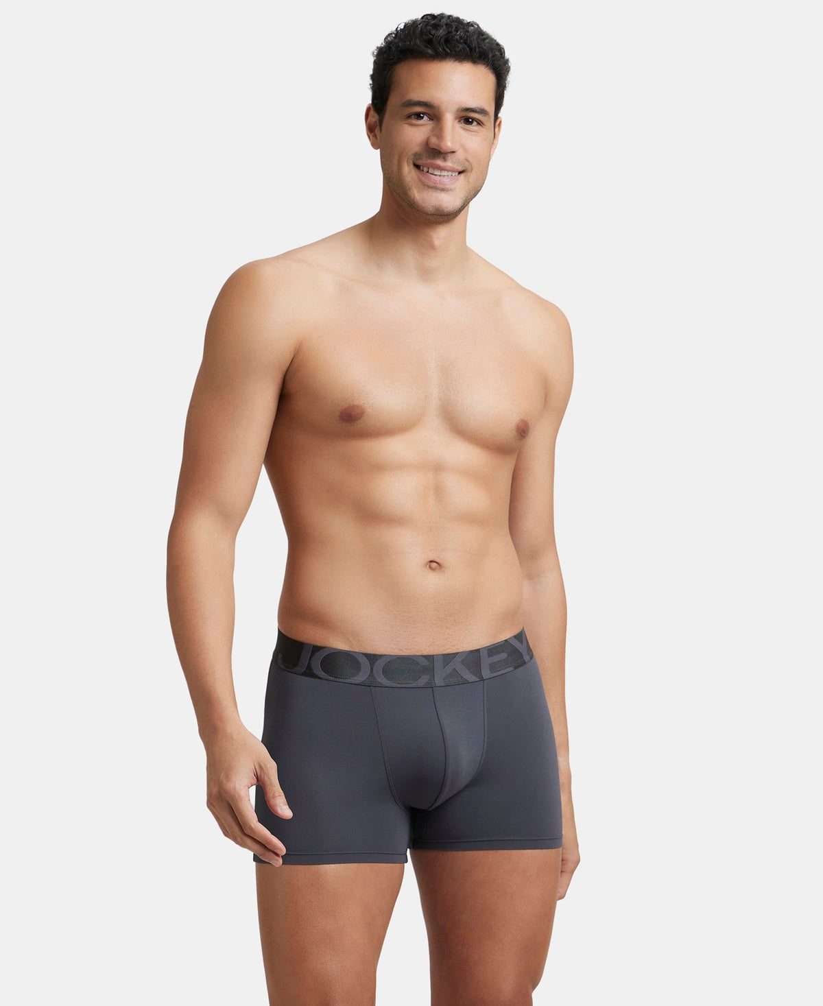 Tactel Microfiber Elastane Stretch Solid Trunk with Moisture Move Properties - Ebony & Navy (Pack of 2)