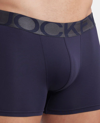 Tactel Microfiber Elastane Stretch Solid Trunk with Moisture Move Properties - Ebony & Navy (Pack of 2)