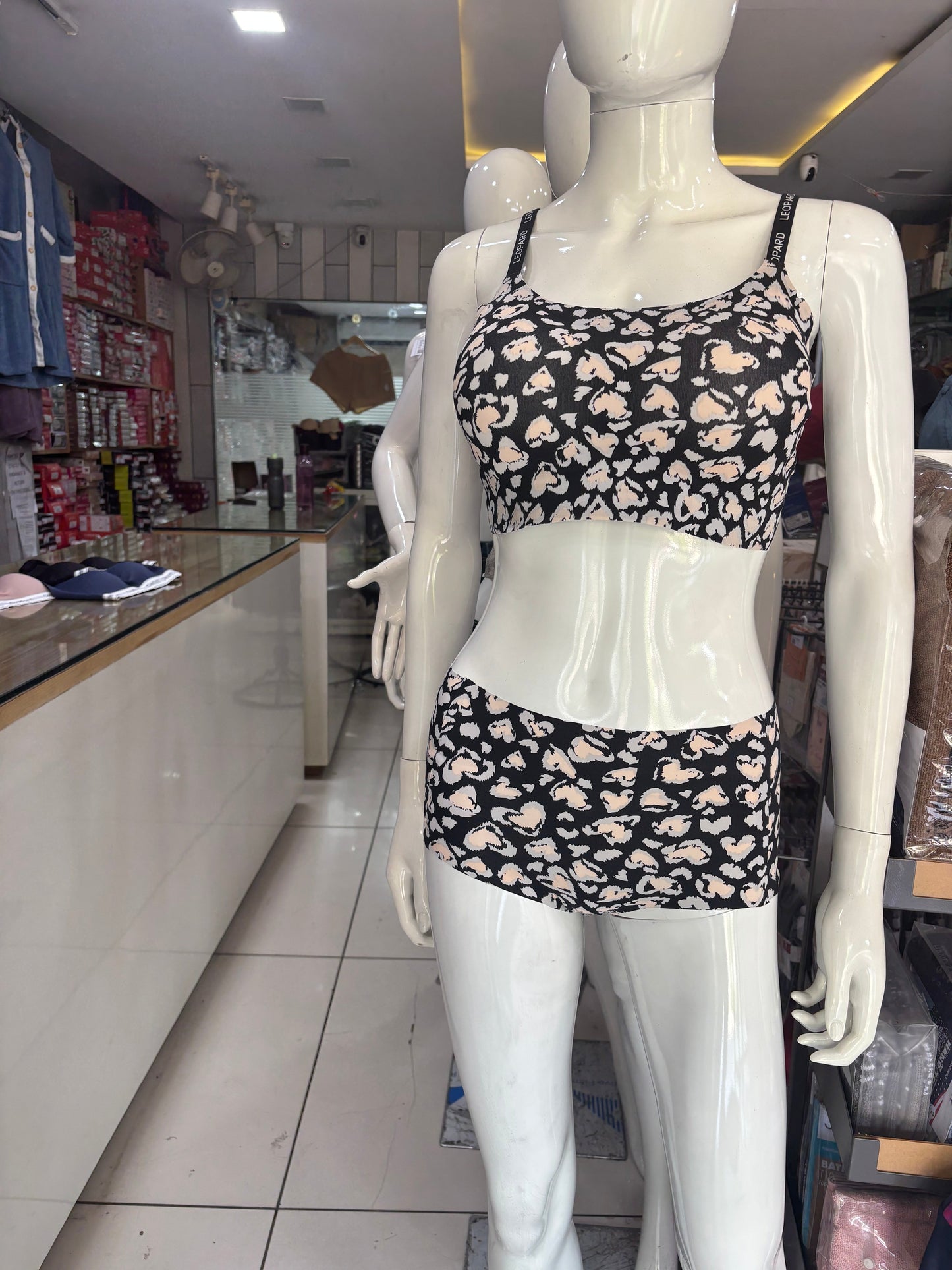 Leopard Print Bra-Panty Set | Modal Fabric | Strappy Design