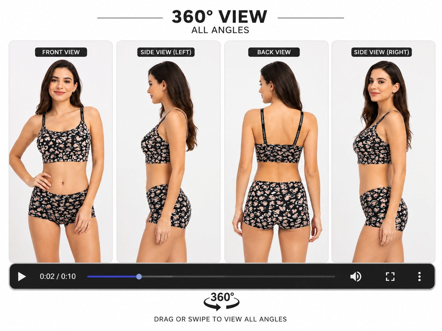 Leopard Print Bra-Panty Set | Modal Fabric | Strappy Design