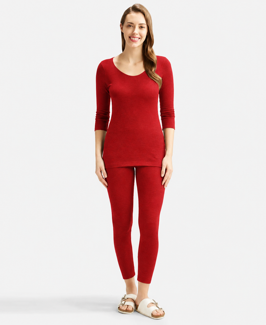 Super Combed Cotton Rich Three Quarter Sleeve Thermal Set with StayWarm Technology - tredMelange