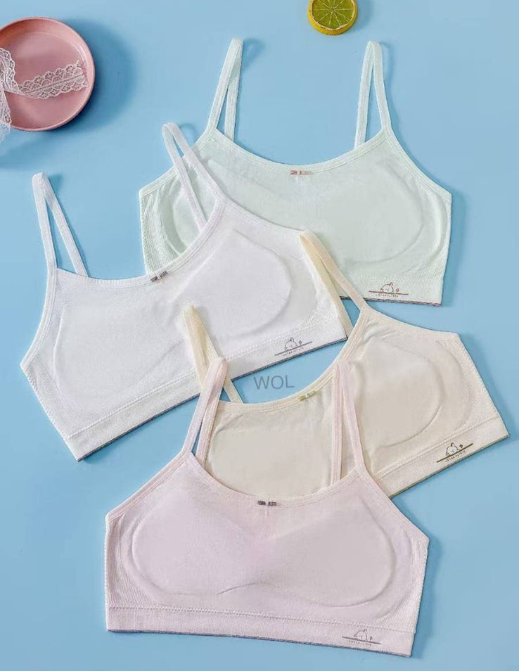 Teenage Girls Comfort Bra – Pastel Mixed Colors | Free Size | Pack of 2
