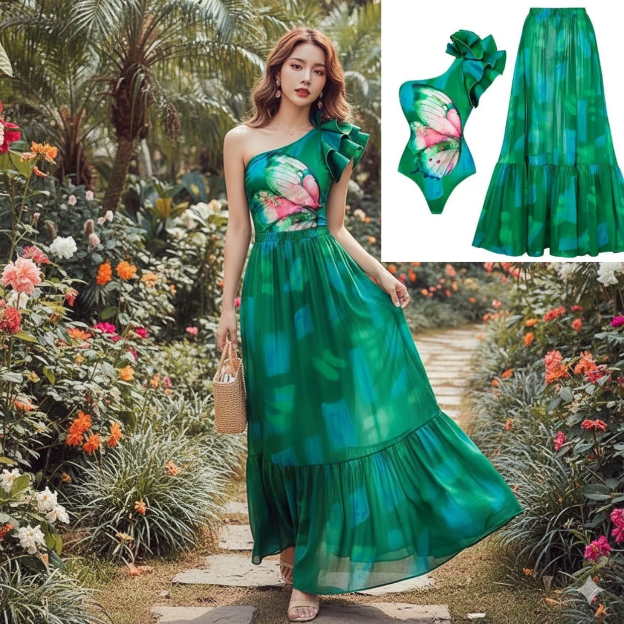 Premium Designer Beachwear & Resortwear Collection – Elegant Swimsuit & Matching Sarong Set (Copy)