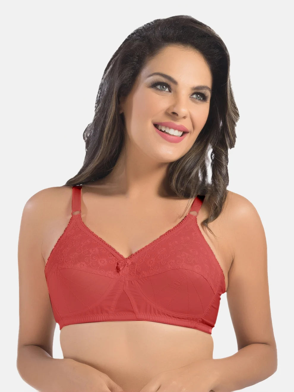 CREAM  Non-Padded Wirefree Seamless Cotton Full Coverage Bra with Adjustable Straps – CREAM