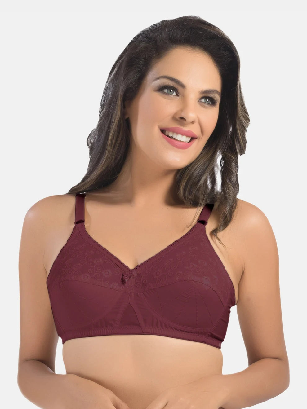 CREAM  Non-Padded Wirefree Seamless Cotton Full Coverage Bra with Adjustable Straps – CREAM