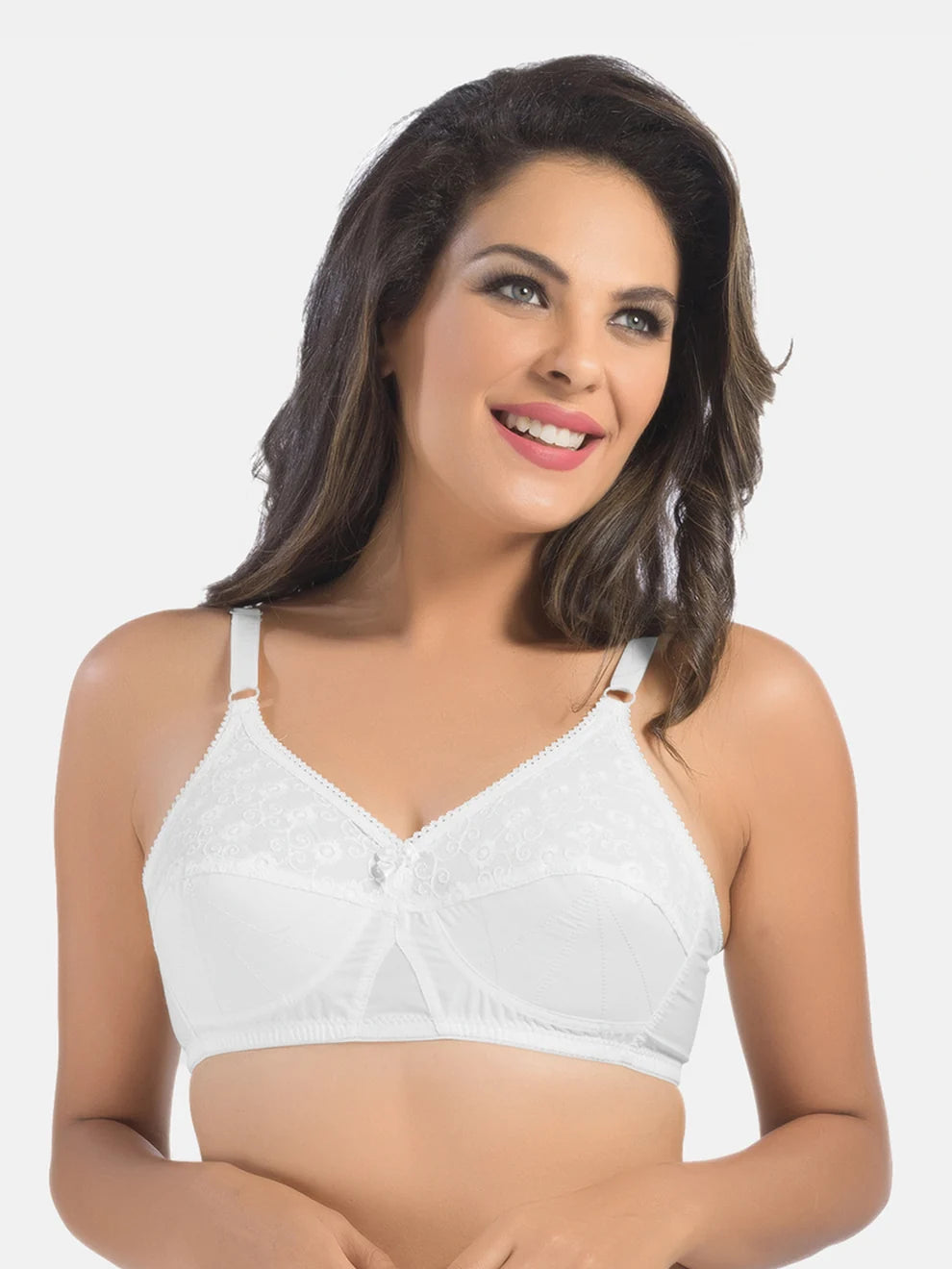 CREAM  Non-Padded Wirefree Seamless Cotton Full Coverage Bra with Adjustable Straps – CREAM