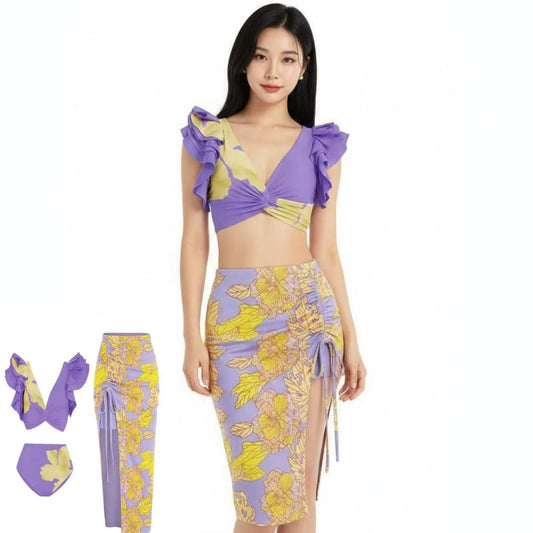 Premium Designer Beachwear & Resortwear Collection – Elegant Swimsuit & Matching Sarong Set