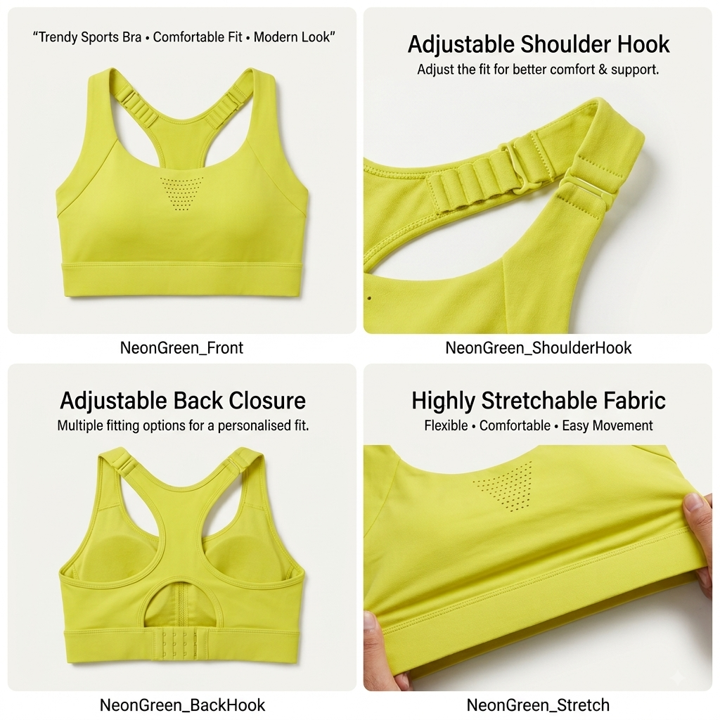 Premium Adjustable Sports Bra for High-Impact Workouts