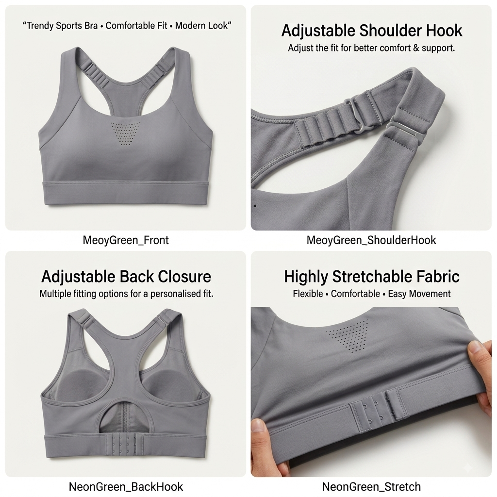Premium Adjustable Sports Bra for High-Impact Workouts