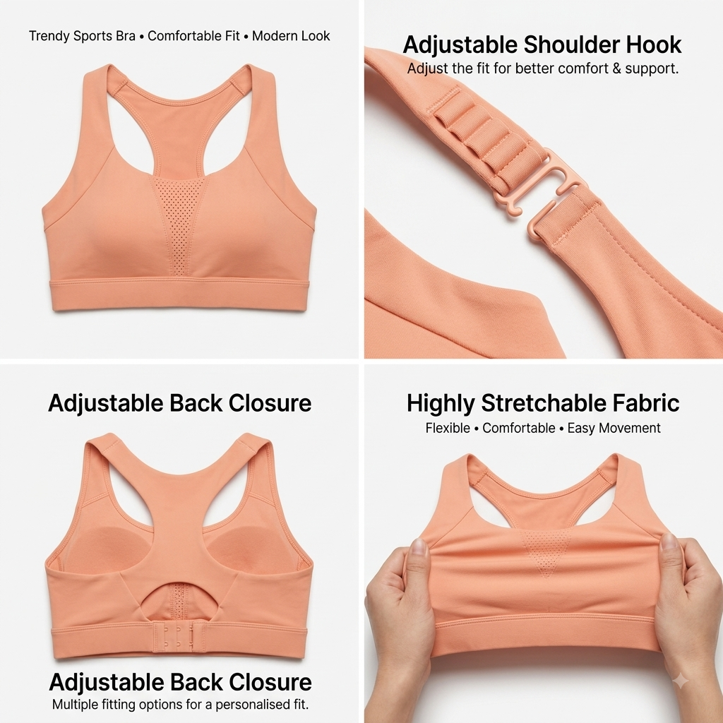 Premium Adjustable Sports Bra for High-Impact Workouts