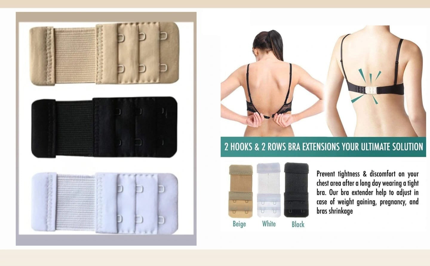 Bra Extender Strap (2 Hooks)