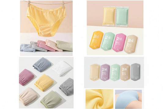 Collection of disposable women's panties with packaging 