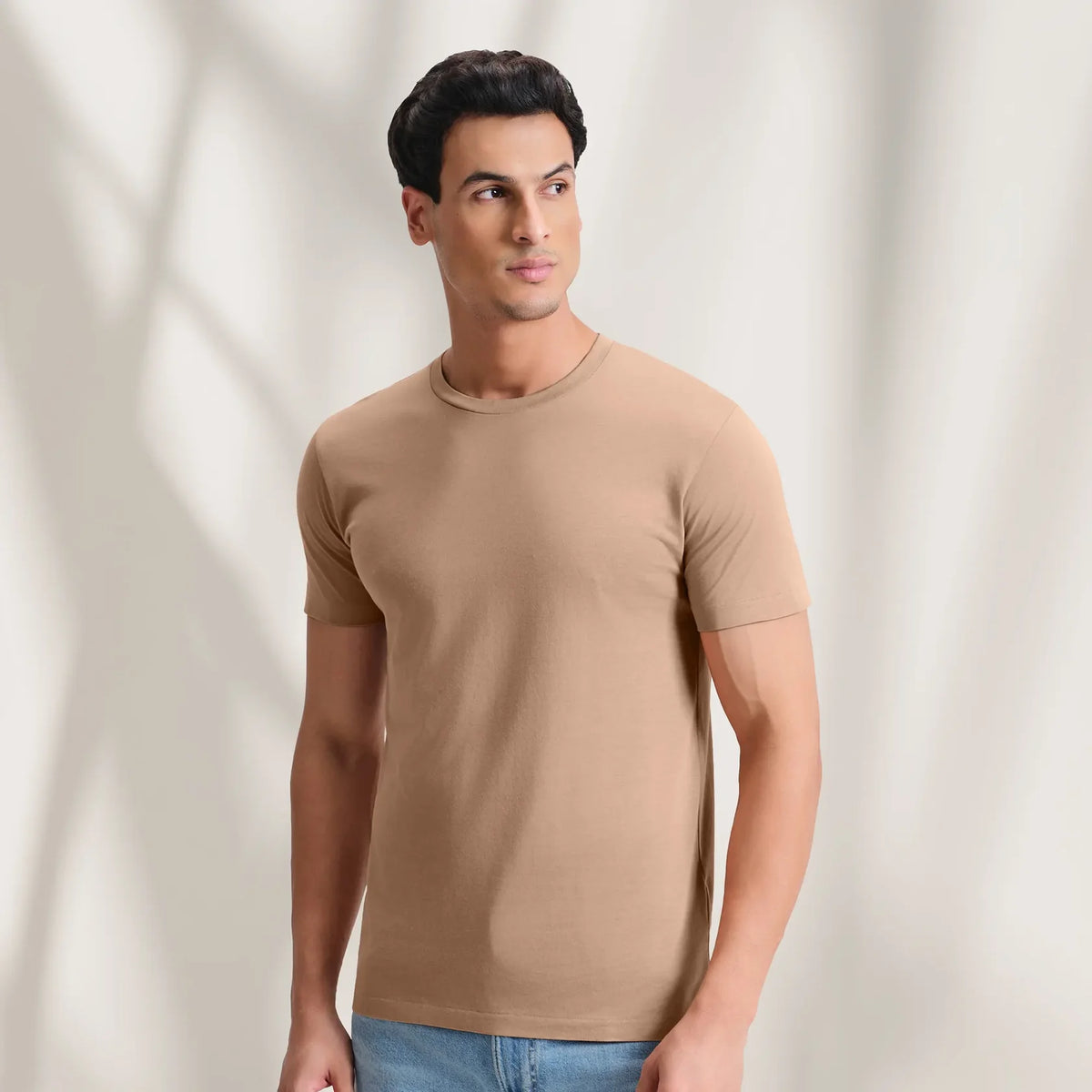 Oversized Cropped Crewneck T-shirt - Cascade Grey