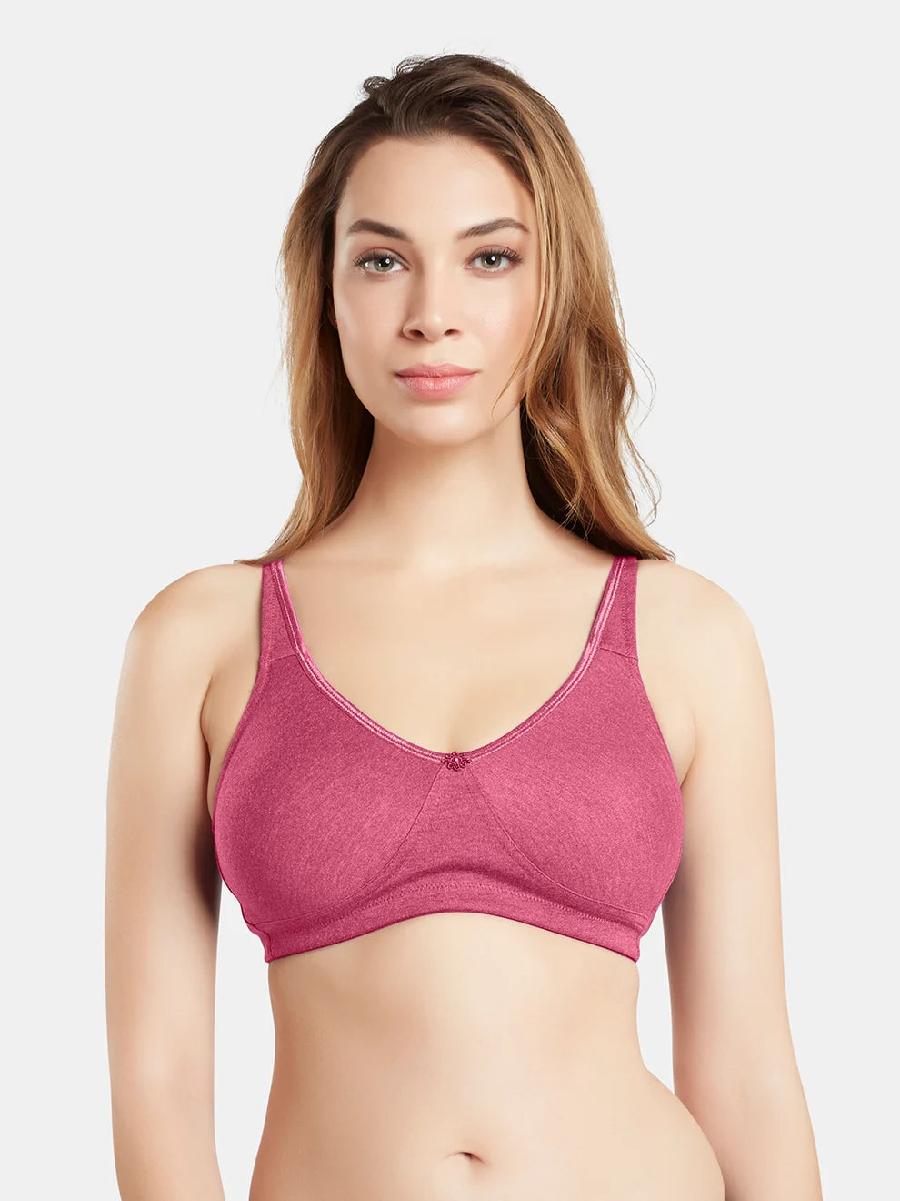 Non-Padded Wirefree Cotton Polyester Medium Coverage Moulded Comfort Bra with Adjustable Straps – YARIS