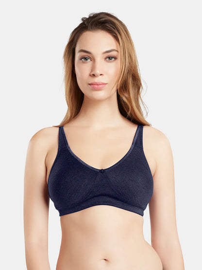 Non-Padded Wirefree Cotton Polyester Medium Coverage Moulded Comfort Bra with Adjustable Straps – YARIS