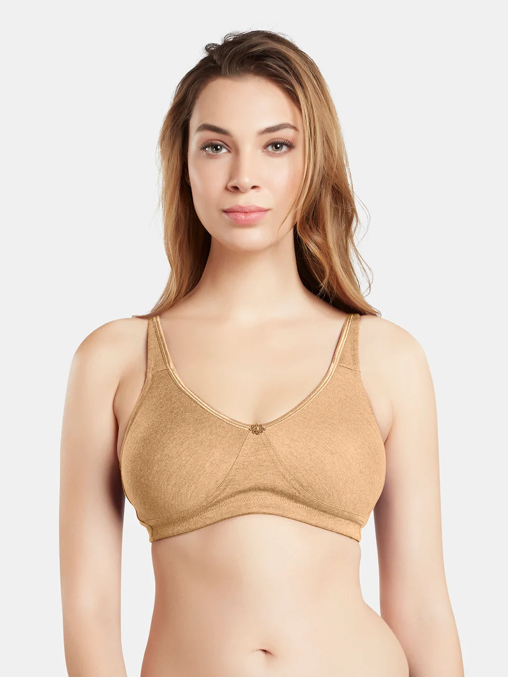 Non-Padded Wirefree Cotton Polyester Medium Coverage Moulded Comfort Bra with Adjustable Straps – YARIS